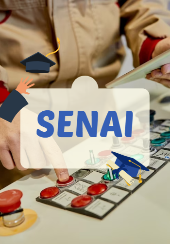 Uma mão apertando um botão em um painel elétrico Inscrições SENAI 2024